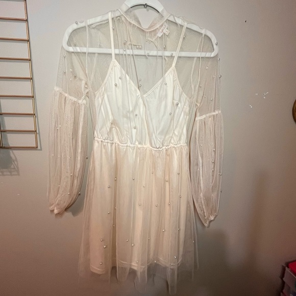 Sold - Pearl Studded Blush Pink Dress - Picture 2 of 3